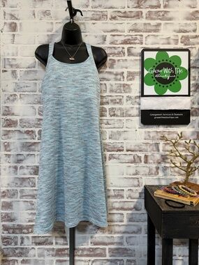 MPG Sky Blue Heather Knit Tank Mini Dress woles large